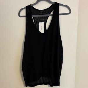 NWT Alala Black Athletic Racerback Mesh Tank Top. Size L